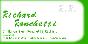 richard ronchetti business card